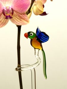 Orchideenstab Mit Schnecke - Bunt, Handgefertigt Aus Glas, Ca. 48 Cm - Deko & Stütze
